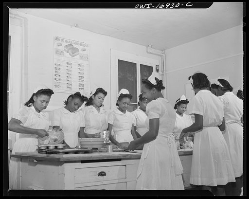 Daytona Beach, Florida. Bethune-Cookman College. Home economic students learning how to make good bread