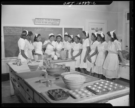 Daytona Beach, Florida. Bethune-Cookman College. Home economic students learning how to make good bread