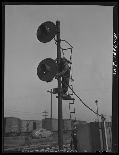 Repairing signals at an Indiana Harbor Belt Line railroad yard