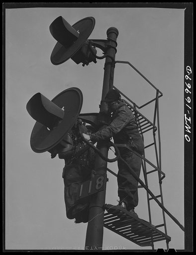 Untitled photo, possibly related to: Repairing signals at an Indiana Harbor Belt Line railroad yard
