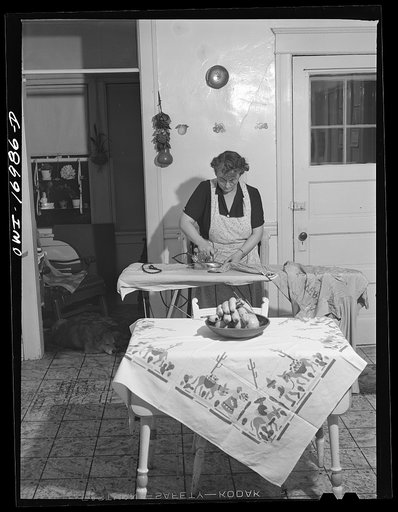 Blue Island, Illinois. Mrs. Senise ironing