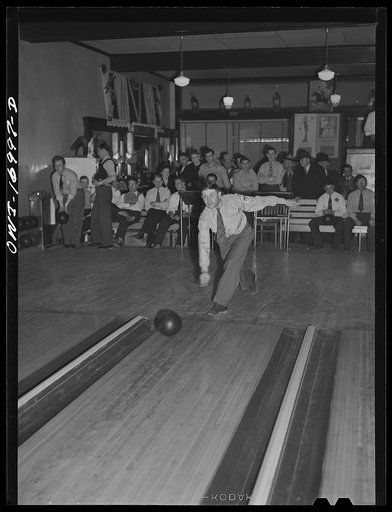 Blue Island, Illinois. Daniel Senise belongs to his union bowling team and plays in tournaments