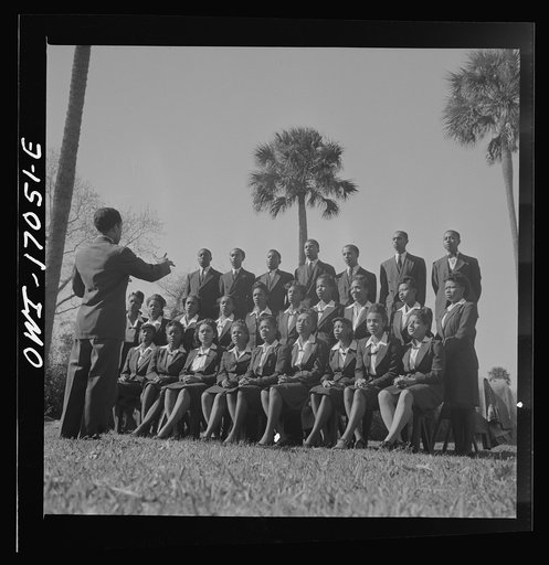 Daytona Beach, Florida. Bethune-Cookman College. Student choir singing on the campus