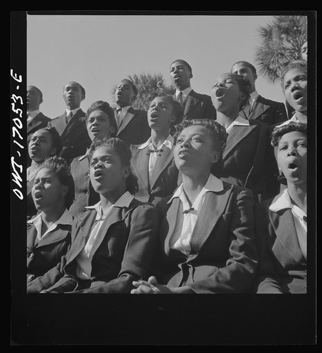 Daytona Beach, Florida. Bethune-Cookman College. Student chior singing on the campus