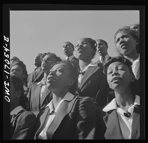 Daytona Beach, Florida. Bethune-Cookman College. Student chior singing on the campus