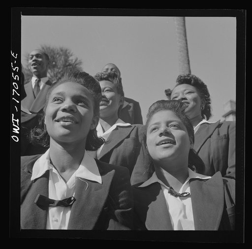 Daytona Beach, Florida. Bethune-Cookman College. Student choir singing on the campus