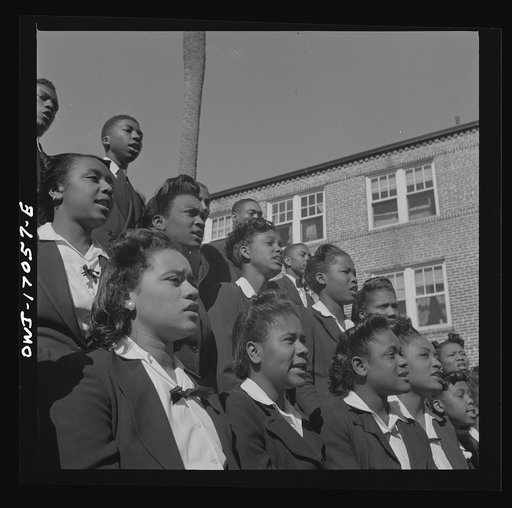 Daytona Beach, Florida. Bethune-Cookman College. Student choir singing on the campus