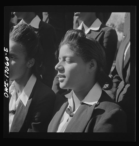 Untitled photo, possibly related to: Daytona Beach, Florida. Bethune-Cookman College. Student choir singing on the campus