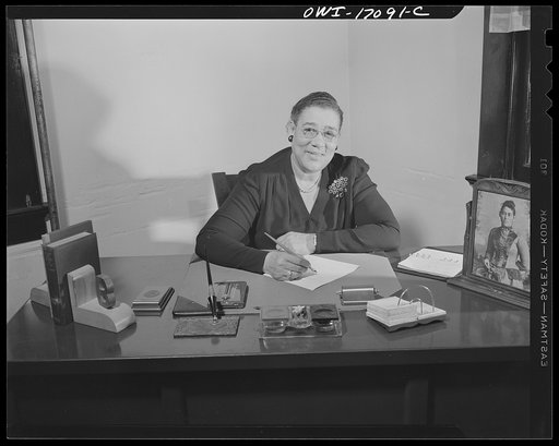 Daytona Beach, Florida. Bethune-Cookman College. Mrs. Gertrude Brown, publicity director