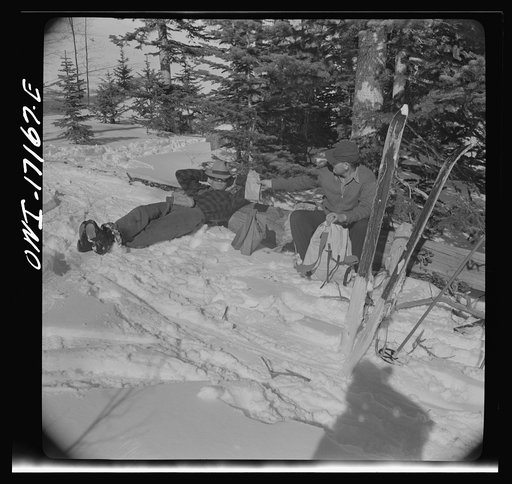 U.S. forest rangers going to measure the snow course in the Sangre de Cristo mountains above Penasco, New Mexico