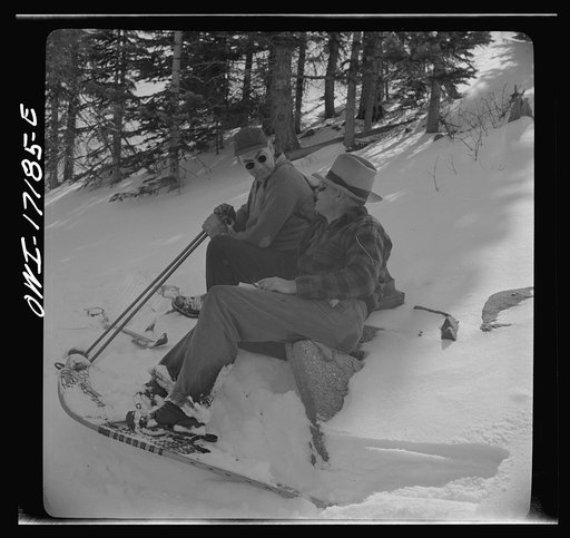 Untitled photo, possibly related to: U.S. forest rangers going to measure the snow course in the Sangre de Cristo mountains above Penasco, New Mexico