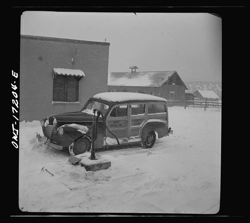 Penasco, New Mexico. An ambulance which belongs to the rural medical clinic
