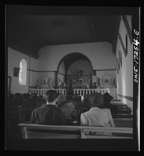Untitled photo, possibly related to: Penasco, Taos County, New Mexico. Mass in the village church