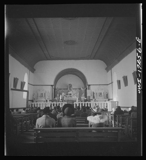Untitled photo, possibly related to: Penasco, Taos County, New Mexico. Mass in the village church