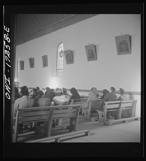 Untitled photo, possibly related to: Penasco, Taos County, New Mexico. Mass in the village church