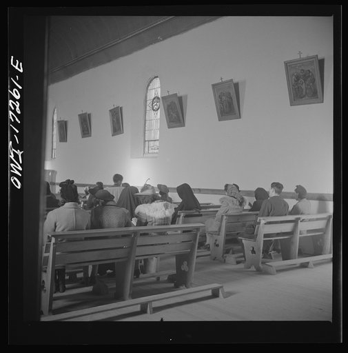 Untitled photo, possibly related to: Penasco, Taos County, New Mexico. Mass in the village church