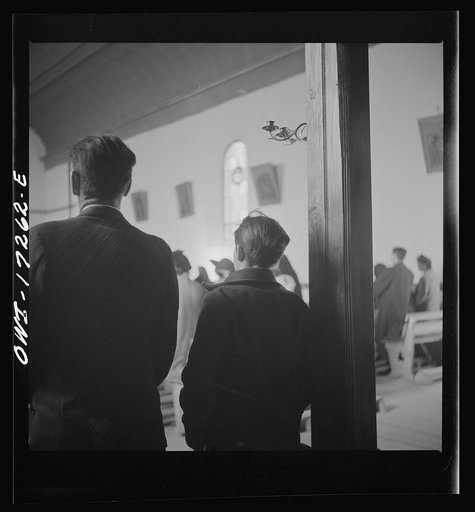 Untitled photo, possibly related to: Penasco, Taos County, New Mexico. Mass in the village church