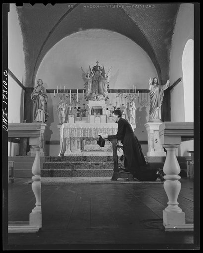 Untitled photo, possibly related to: Penasco, Taos County, New Mexico. Mass in the village church