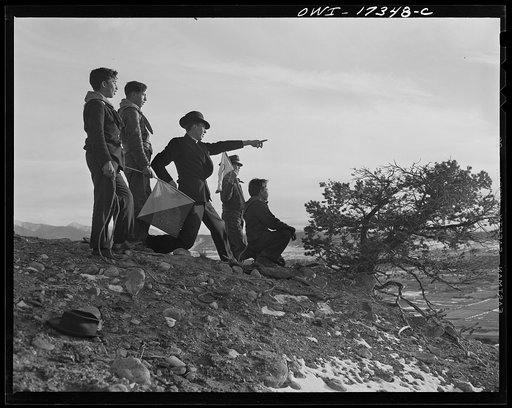 Penasco, New Mexico. Father Cassidy with boy scout troop