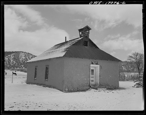 Rodarte, Taos County, New Mexico. One-room school