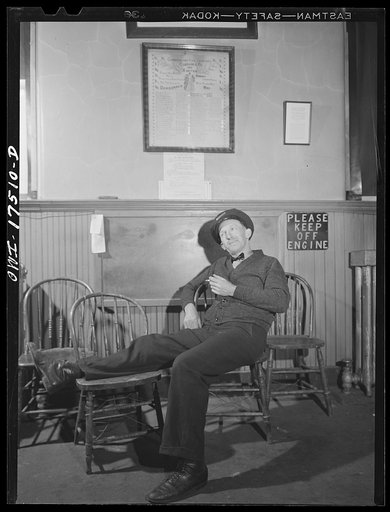 Untitled photo, possibly related to: Carlisle, Pennsylvania. Ambulance driver who keeps his ambulance in the firehouse between calls