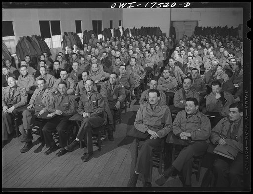 Carlisle, Pennsylvania. U.S. Army medical field service school. Army doctors listening to a lecture on Army administration during their five-week course