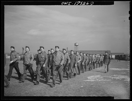Untitled photo, possibly related to: Carlisle, Pennsylvania. U.S. Army medical field service school. Army doctors drilling