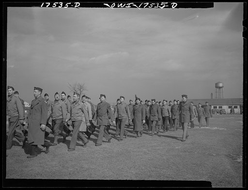 Carlisle, Pennsylvania. U.S. Army medical field service school. Army doctors drilling