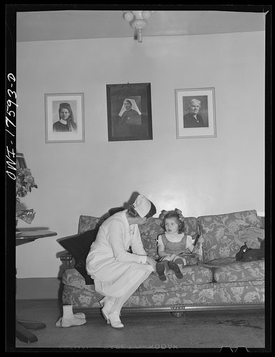 Untitled photo, possibly related to: Minneapolis, Minnesota. In the lobby of the Elizabeth Kenny Institute