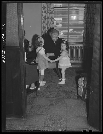 Minneapolis, Minnesota. Sister Kenny with Winifred Gorman (right), an infantile paralysis patient, and Winifred's sister who has come to the Elizabeth Kenny Institute to see her on visitor's day