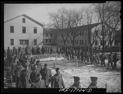 Carlisle, Pennsylvania. Medical field service training school. United States Army doctors marching to classes during a five-week course