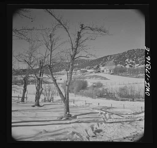 Untitled photo, possibly related to: Trampas, Taos County, New Mexico. A Spanish-American village in the foothills of the Sangre de Cristo Mountains