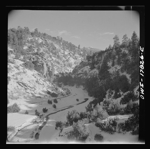 Trampas, Taos County, New Mexico. A Spanish-American village in the foothills of the Sangre de Cristo Mountains dating back to 1700 which was once a sheep raising center. Due to the overgrazing and loss of range title, its inhabitants now work as migratory labor and at subsistence farming