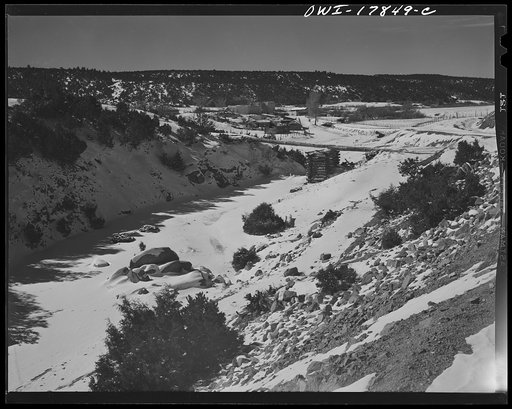 Trampas, Taos County, New Mexico. A Spanish-American village in the foothills of the Sangre de Cristo Mountains dating back to 1700 which was once a sheep raising center. Due to overgrazing and loss of range title, its inhabitants now work as migratory labor and at subsistence farming