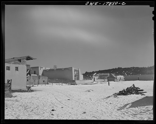 Trampas, Taos County, New Mexico. A Spanish-American village in the foothills of the Sangre de Cristo Mountains dating back to 1700 which was once a sheep raising center. Due to overgrazing and loss of range title, its inhabitants now work as migratory labor and at subsistence farming