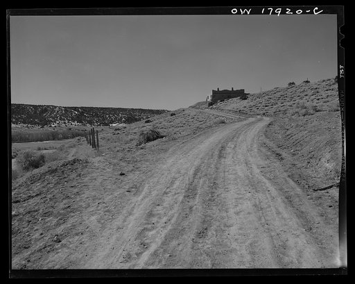 Questa, New Mexico. The clinic operated by the Taos County cooperative health association is built on a high hill which overlooks the town and valley