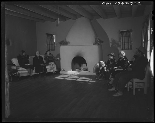 Questa, New Mexico. The waiting room of the clinic operated by the Taos County cooperative health association