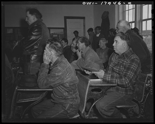 Chamisal, New Mexico. Spanish-American ranchers at a United States Agricultural Adjustment Administration meeting