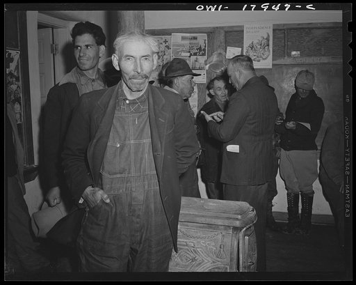 Untitled photo, possibly related to: Chamisal, New Mexico. Spanish-American ranchers at a United States Agricultural Adjustment Administration meeting