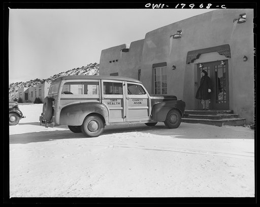 Untitled photo, possibly related to: Penasco, New Mexico. An ambulance which belongs to the rural medical clinic