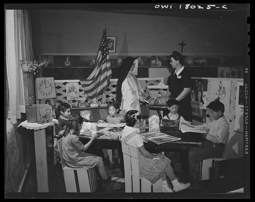Penasco, New Mexico. Public health nurse visiting the grade school
