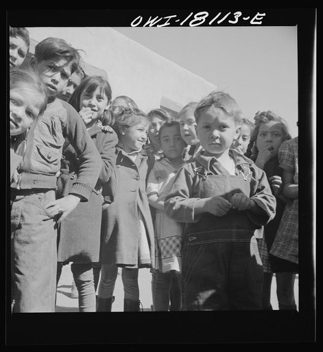 Untitled photo, possibly related to: Questa, New Mexico. Grade school children