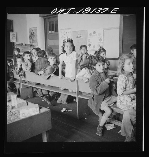 Untitled photo, possibly related to: Questa, New Mexico. Grade school