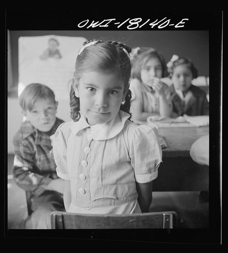 Questa, New Mexico. Spanish-American girl who is in the first grade in school