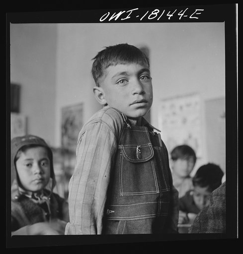 Questa, New Mexico. Spanish-American boy in the grade school