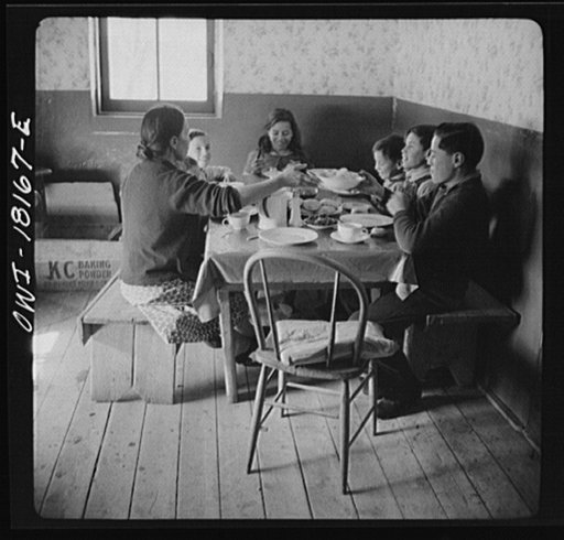 Trampas, New Mexico. The family of Juan Lopez, the majordomo [i.e., steward], at dinner