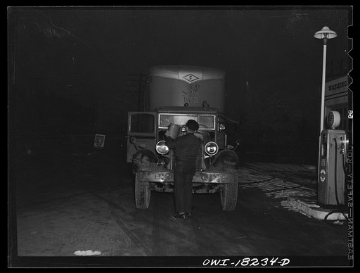 Untitled photo, possibly related to: Driver stopped on U.S. Highway 40 in New Jersey for water