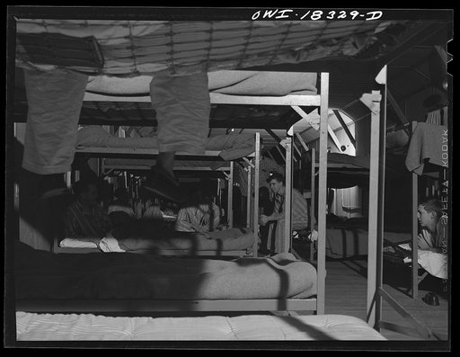 Untitled photo, possibly related to: Madison, Wisconsin. Farm short course school at the University of Wisconsin. The boys sleep on double decker beds in the dormitories