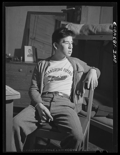 Madison, Wisconsin. Farm short course school at the University of Wisconsin. Lawrence A. Soulier, who studied for several years in the Flandreau Indian Vocational School in South Dakota, has a French father and a Chippewa Indian mother. The family lives in a wooded area about thirty-five miles from 