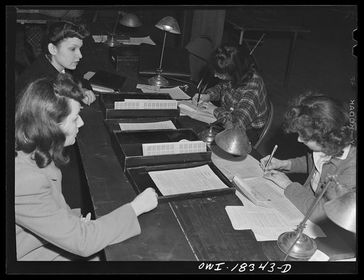 Untitled photo, possibly related to: Madison, Wisconsin. University of Wisconsin students registering for ration book number two